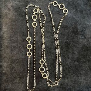 Vintage Silver Tone Long Necklace